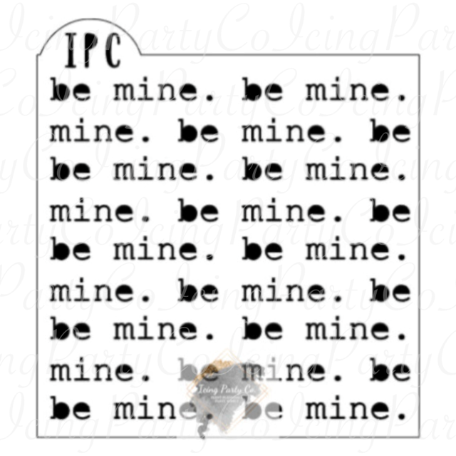 Be Mine Typewriter Cookie Stencil