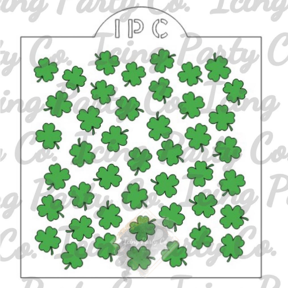 Bunch of Four Leaf Clovers Cookie Stencil