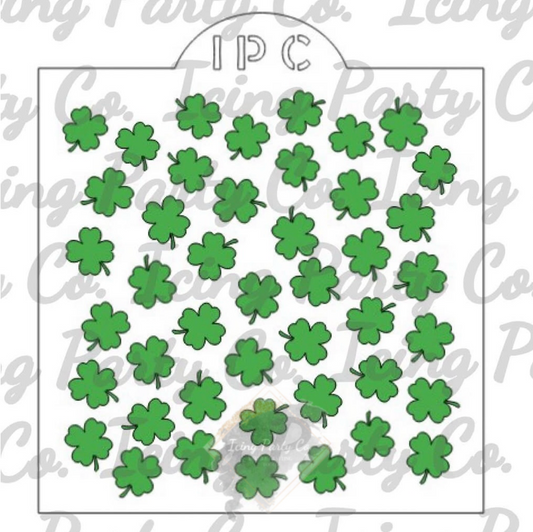 Bunch of Four Leaf Clovers Cookie Stencil