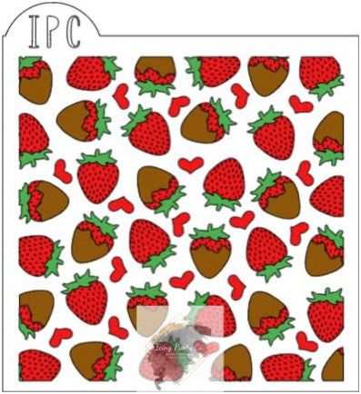 Chocolate Covered Strawberries 3pc Cookie Stencil