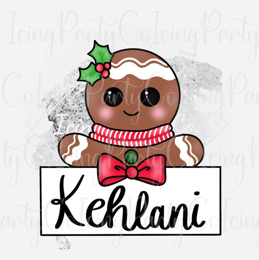 Gingerbread Girl Name Plaque Cookie Cutter