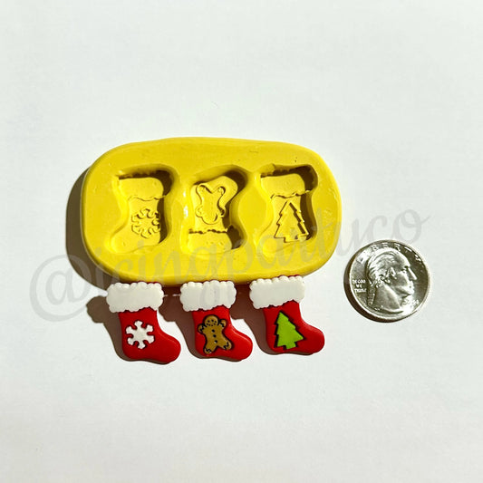 Holiday Stockings (Snowflake, Tree, Gingerbread) Mold