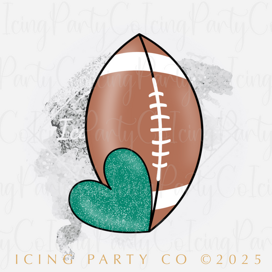 Football & Heart Cookie Cutter