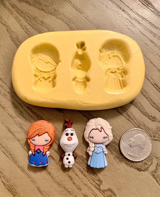 Ice Queen & Princess w/Snowman Mold