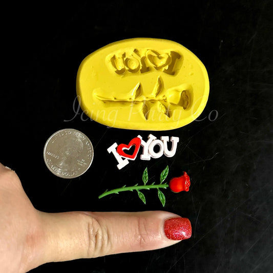Long Stem Rose & I Love You Mold