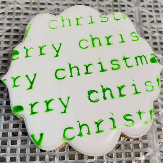 Merry Christmas Typewriter Cookie Stencil
