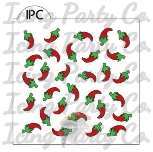 Red Chili Pepper 2Pc Cookie Stencil