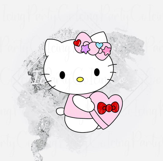 Valentines Kitty with Heart Box Cookie Cutter