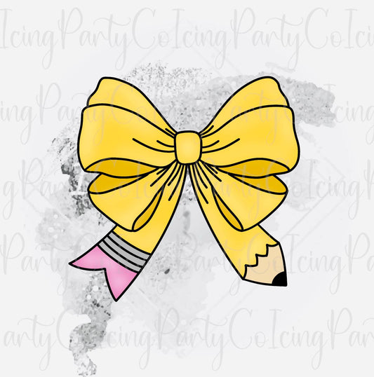 Coquette Pencil Bow Cookie Cutter