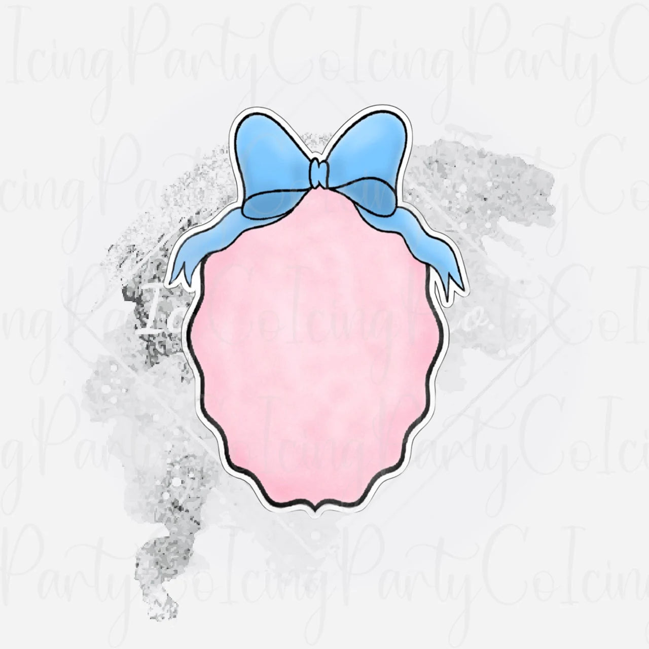 Coquette Wavy Oval Plaque Cookie Cutter