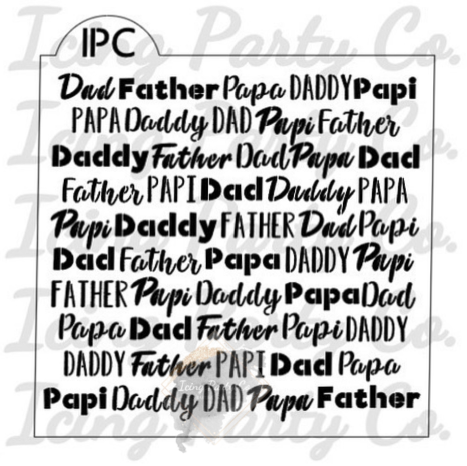 Fathers Day Background Cookie Stencil