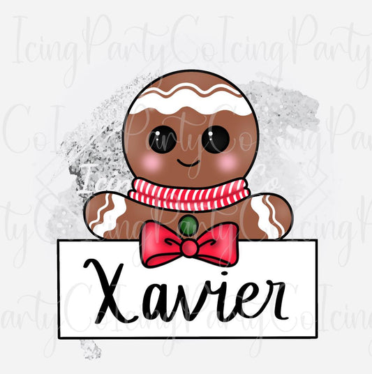 Gingerbread Boy Name Plaque Cookie Cutter