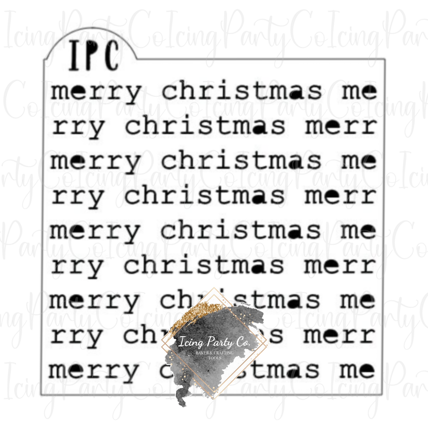 Merry Christmas Typewriter Cookie Stencil