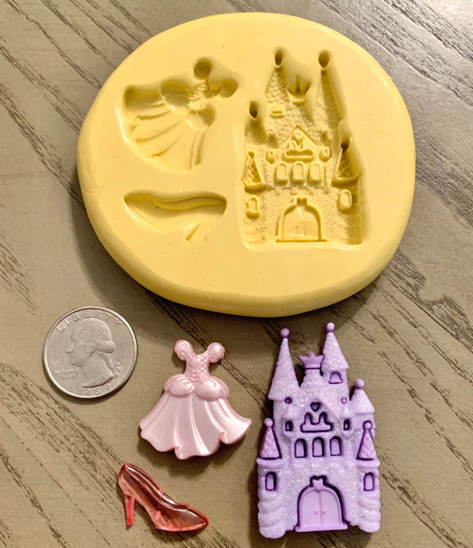 Princess Castle & Glass Slipper Combo Mold
