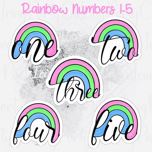 Rainbow Numbers 1-5 Cookie Cutter Set