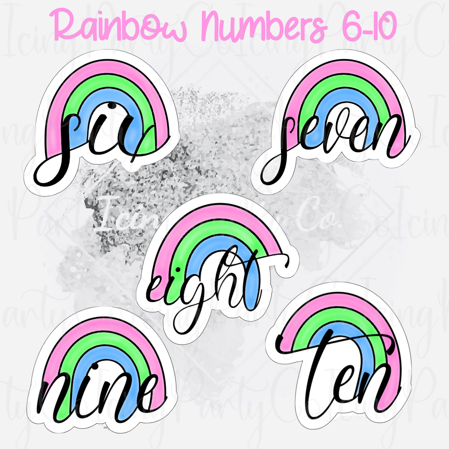 Rainbow Numbers 6-10 Cookie Cutter Set