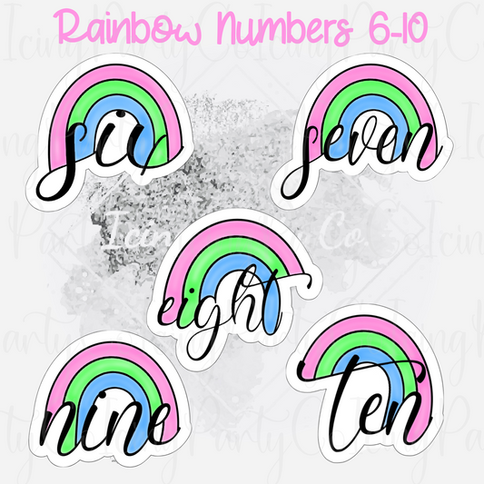 Rainbow Numbers 6-10 Cookie Cutter Set