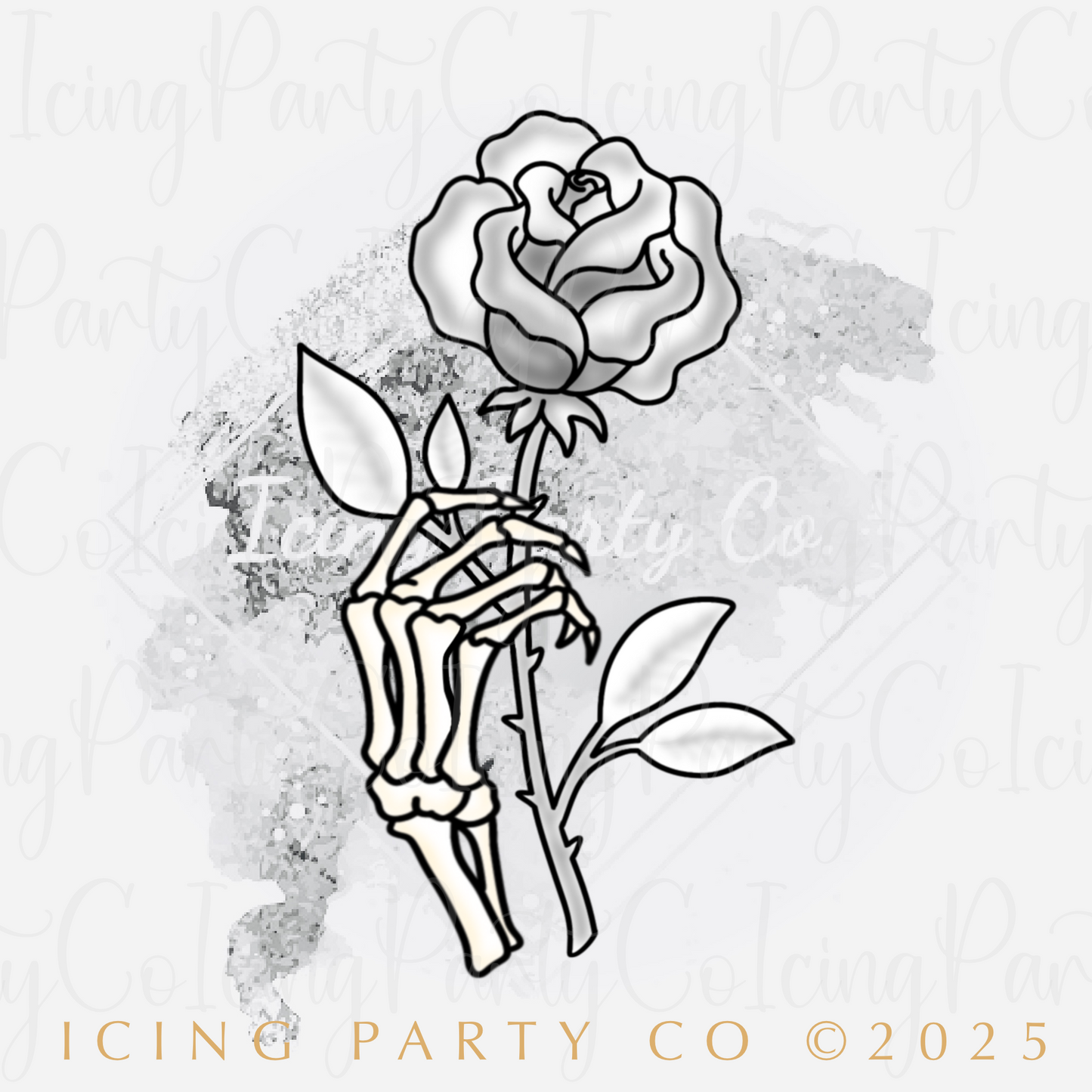 Skeleton Hand Holding Rose Cookie Cutter