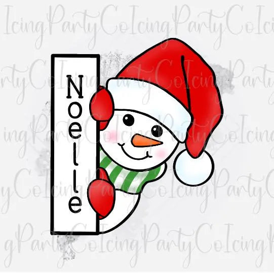 Snowman Unisex Name Plaque Cookie Cutter