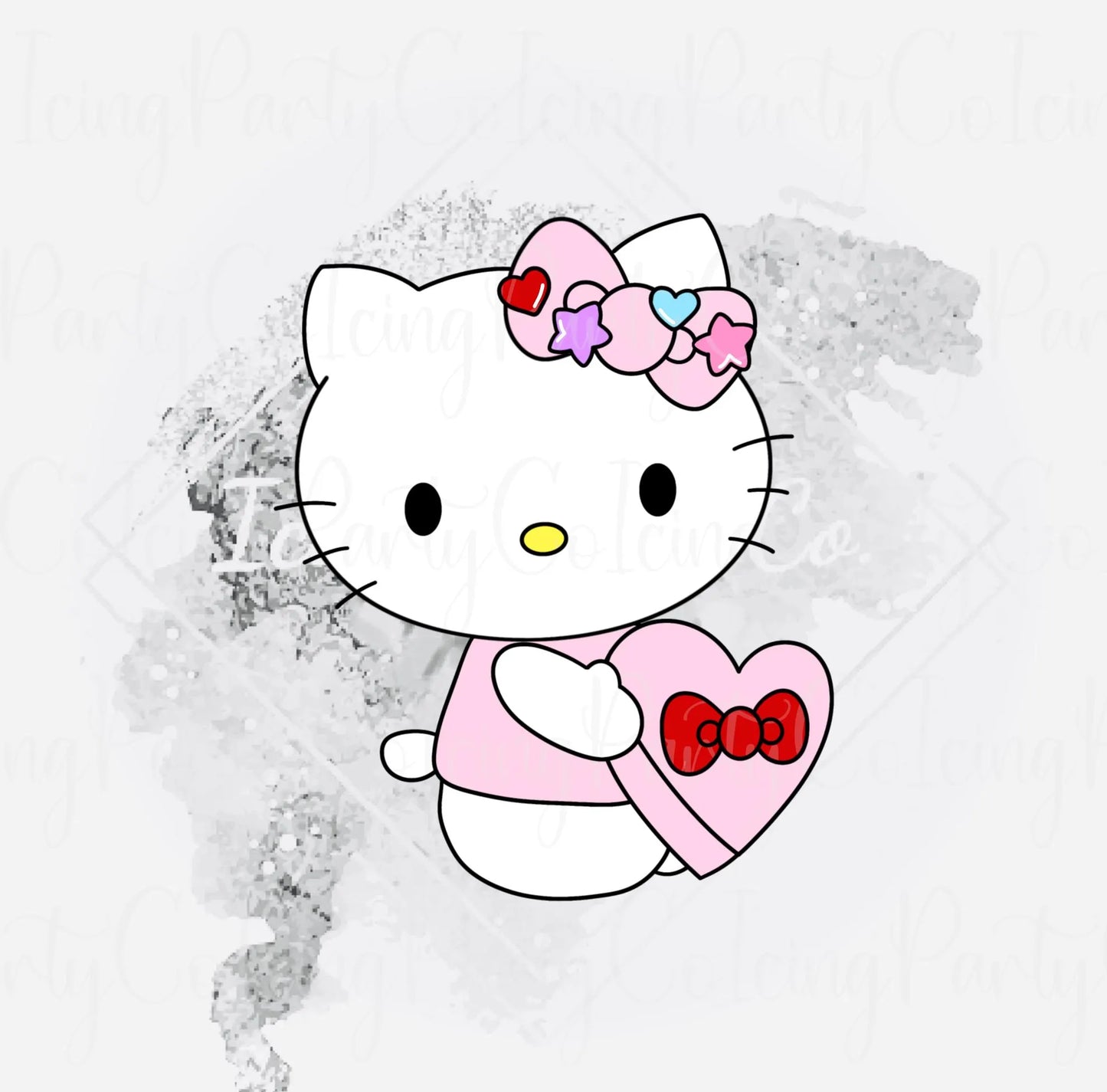 Valentines Kitty with Heart Box Cookie Cutter