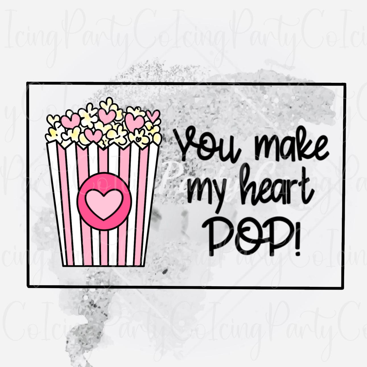 You Make my Heart Pop & Popcorn Cookie Cutter Set