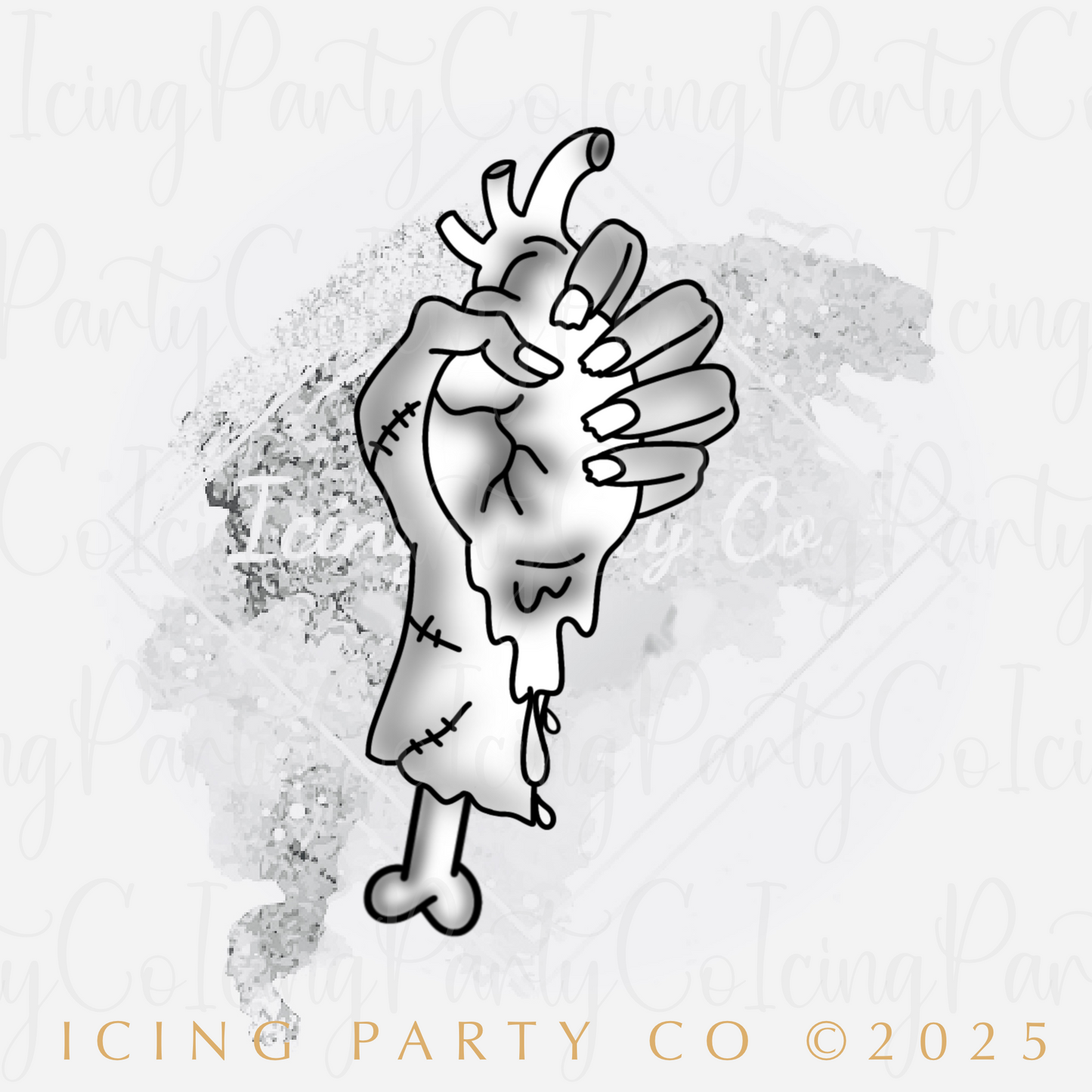 Zombie Hand Holding Heart Cookie Cutter